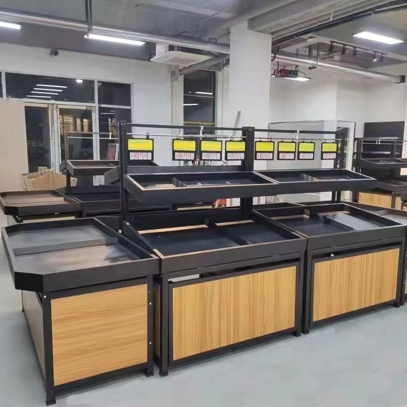 超市蔬菜货架中岛柜水果货架架子果蔬生鲜陈列展柜永辉展示商用