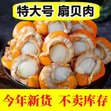 到手五斤当季新货无泥无沙新鲜熟冻扇贝肉炒菜饱满去壳泽润食尚坊