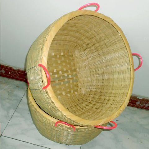 农用挑筐手工竹编大号箩筐淘米箩粮食竹筐收纳篓喜事筐簸箕竹编制