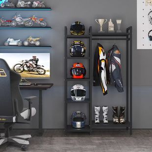 头盔架柜摩托车展示架骑行服装备机车落地军装陈列置物架货架收纳