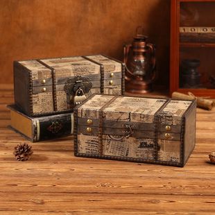 黄金首饰收纳盒带密码锁哥特风带锁收纳盒信封存箱现金存放盒欧式