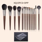动物毛化妆刷15支套刷超软初学者真动物毛化妆套刷柔软便携刷子