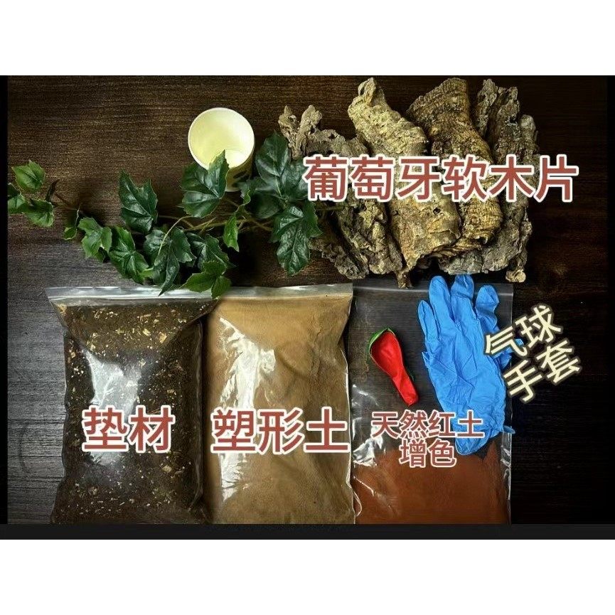 豹纹守宫饲养盒躲避盒肥尾守宫造景材料包DIY制作瘤尾守宫景观