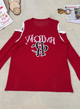 2025夏季新款休闲宽松纯色字母印花防晒针织长袖T恤3347亿林精品