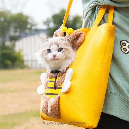 [达人]宠物出行包露头猫包狗包背包萌趣外出透气防挣脱单肩包6502