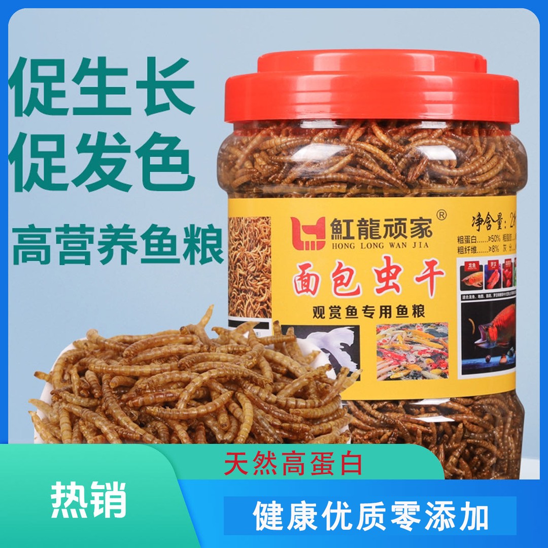 魟龍顽家观赏鱼高蛋白面包虫干鱼粮天然零添加优质鱼食