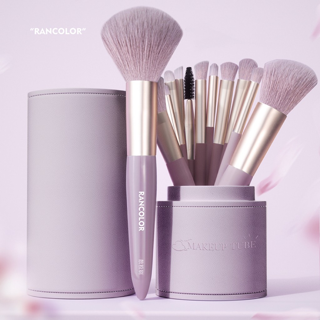 Rancolor12支迷雾新手套刷眼影散粉腮红高光柔软初学者便携刷子