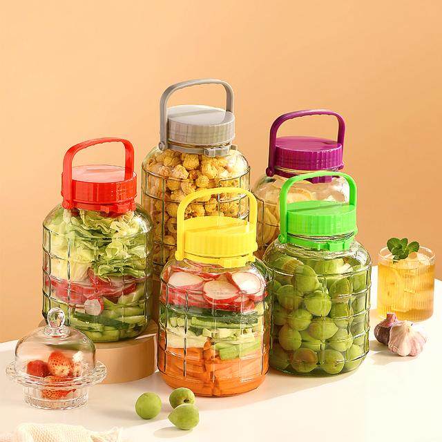 家用大容量带盖泡菜密封储物罐玻璃瓶菜坛子瓶子密封罐腌制透明,厨房/烹饪用具,密封罐,淘宝优惠券,粉丝福利购,淘宝优惠卷
