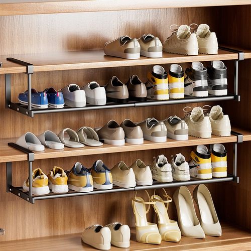 鞋架家用可伸缩鞋柜分层隔板鞋托下挂篮易安装置物架整理鞋子托架