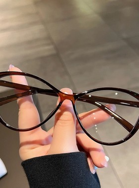 （新疆西藏包邮）韩版素颜神器女款高清护眼防蓝光平光镜眼镜