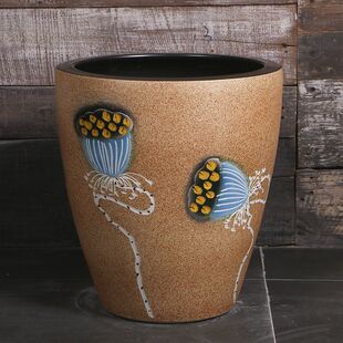 景德镇陶瓷鱼缸古法养鱼加深大缸庭院室外落地金鱼缸造景老式水缸