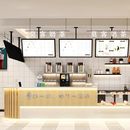 定制奶茶店专用餐饮餐厅吧台桌收银台咖啡转角弧形前台接待台酒店