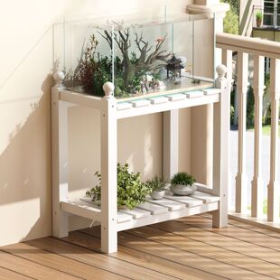 实木花架鱼缸架一体客厅落地式简易多层底座承重阳台花盘置物架子