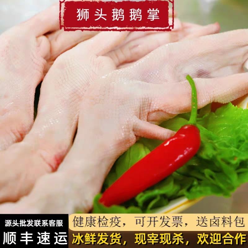 澄海狮头鹅鲜鹅现杀现宰生鲜大鹅掌鹅爪鹅脚狮头鹅掌大约1斤