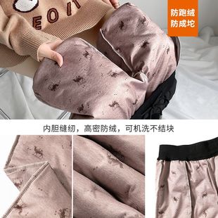 东北特厚超厚休闲保暖裤 加绒加厚打底裤 女外穿冬季 南极人羽绒棉裤