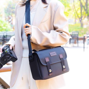 相机包单反微单包单肩横版休闲男女斜挎适用佳能尼康高颜值摄影包