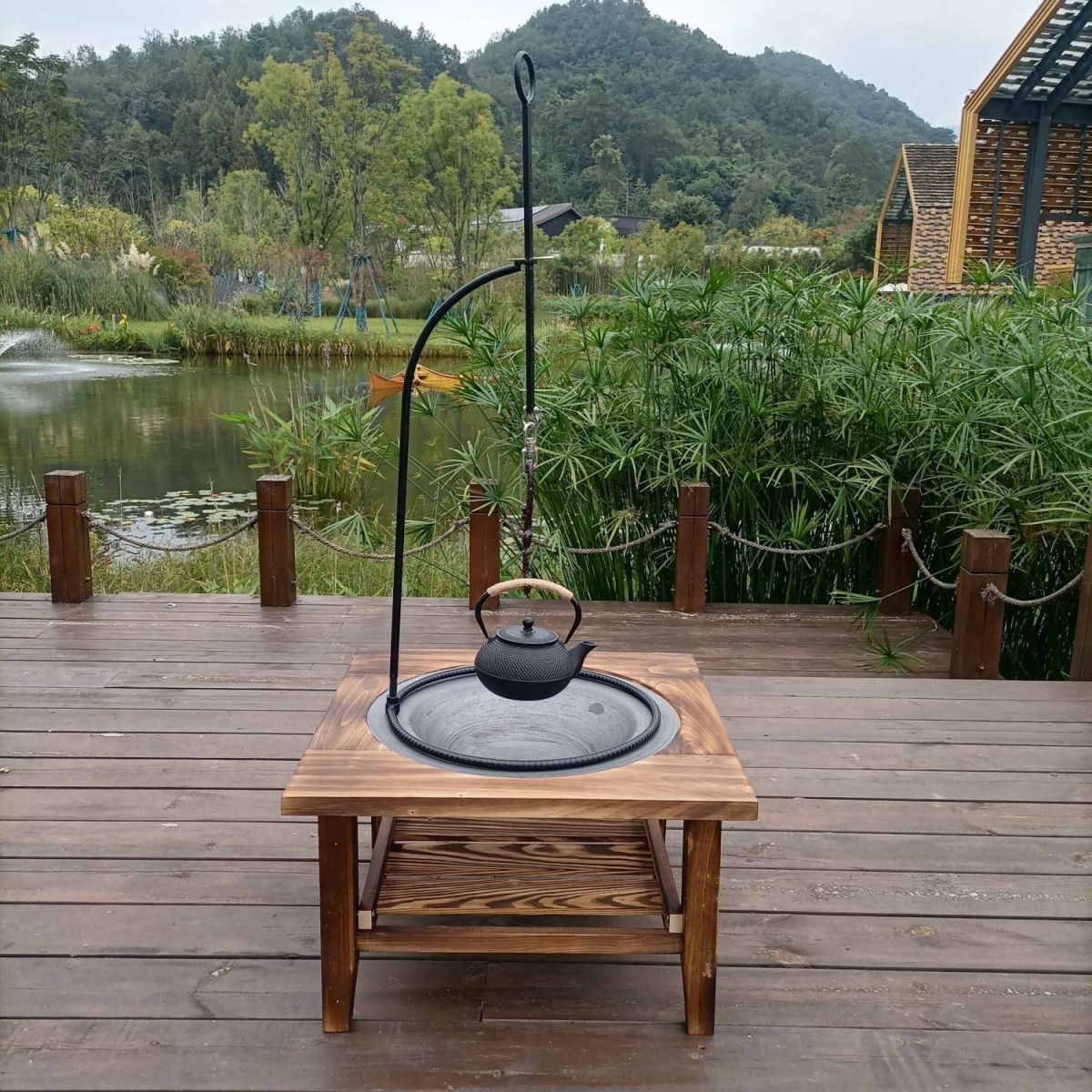 实木老式烤火盆铸铁炭火盆冬季取暖烤火炉室内家露营烧烤围炉煮茶