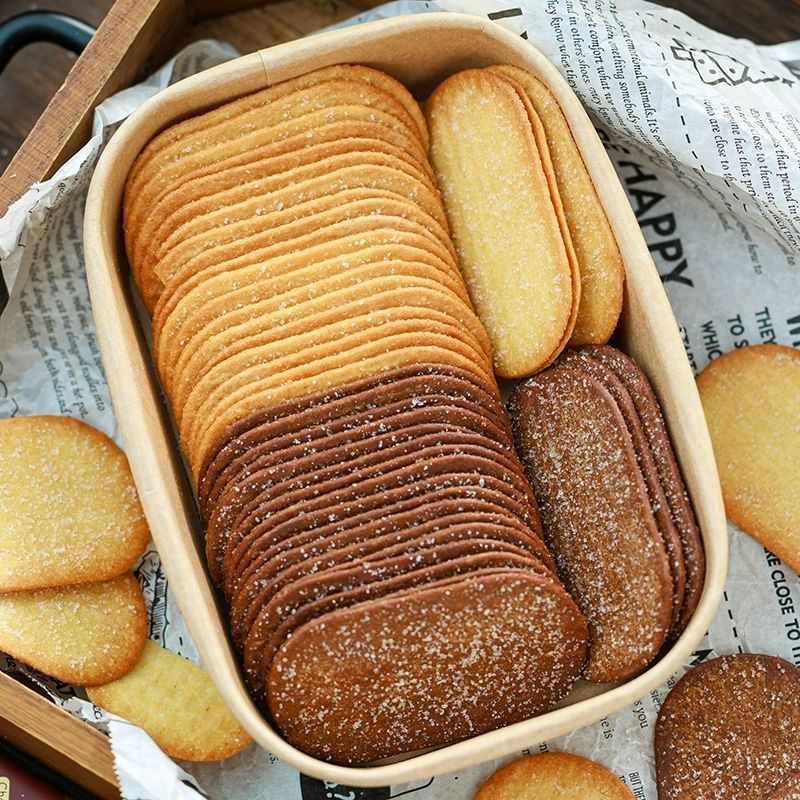 椰香味/巧5克力味椰奶薄脆饼干单独小包装网红爆款好吃茶点零食