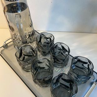 高档玻璃水具大容 茶具女生高颜值杯子ins高颜值冰川水杯家用套装