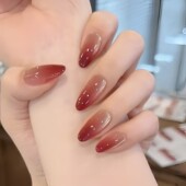 酒渍红茶 JIANA显白美甲纯欲渐变猫眼气质简约温柔穿戴甲