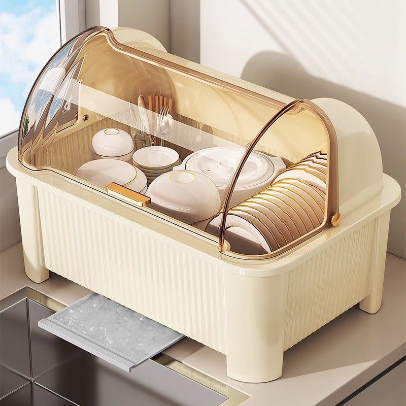 碗筷收纳盒放碗碟架厨房家用装盘多功能沥水置物架子防尘餐具碗柜,收纳整理,整理架/置物架/收纳架,淘宝优惠券,粉丝福利购,淘宝优惠卷