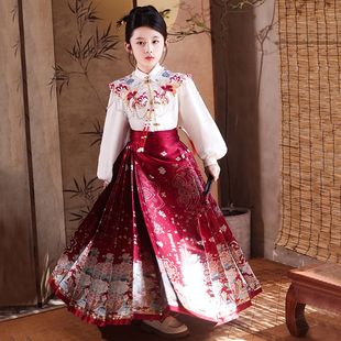 秋冬季 女童马面裙套装 唐装 春秋中国风大童儿童汉服新中式 2025新款