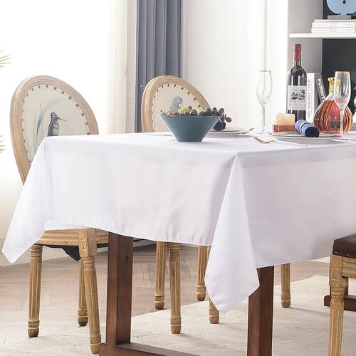 Rectangle Satin Tablecloth Wedding Table Cloth White Black f