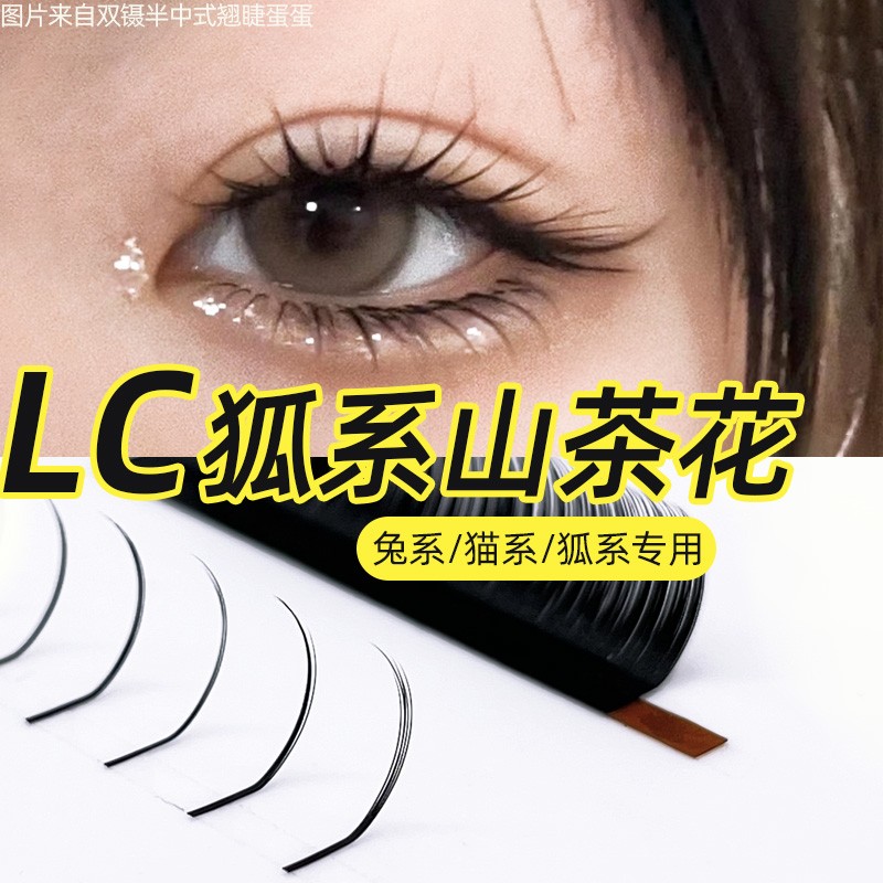 狐系LC型山茶花睫毛新手多取不散美睫嫁接专用兔系猫系泰式漫画款