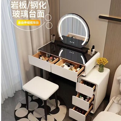 新款卧室伸缩家用梳妆台床头柜一体化妆桌现代简约小户型梳妆台