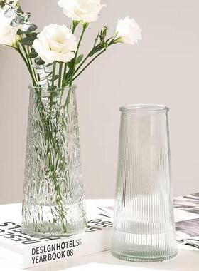 创意玻璃花瓶透明水养插花玫瑰百合富贵竹桌面水培