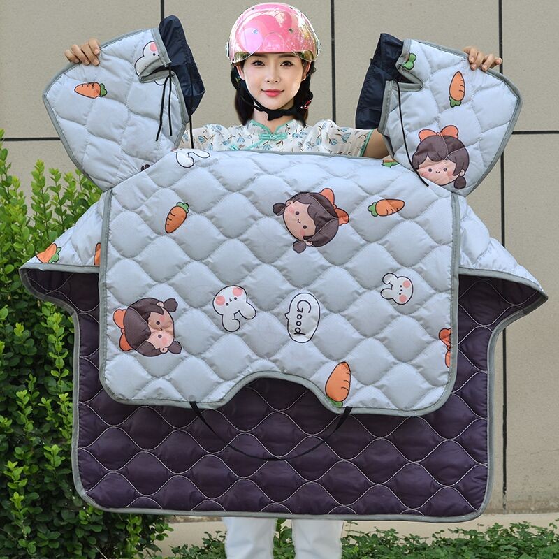 春秋款电动车四季通用挡风被中厚轻便双面防雨水升级防风挡防风罩