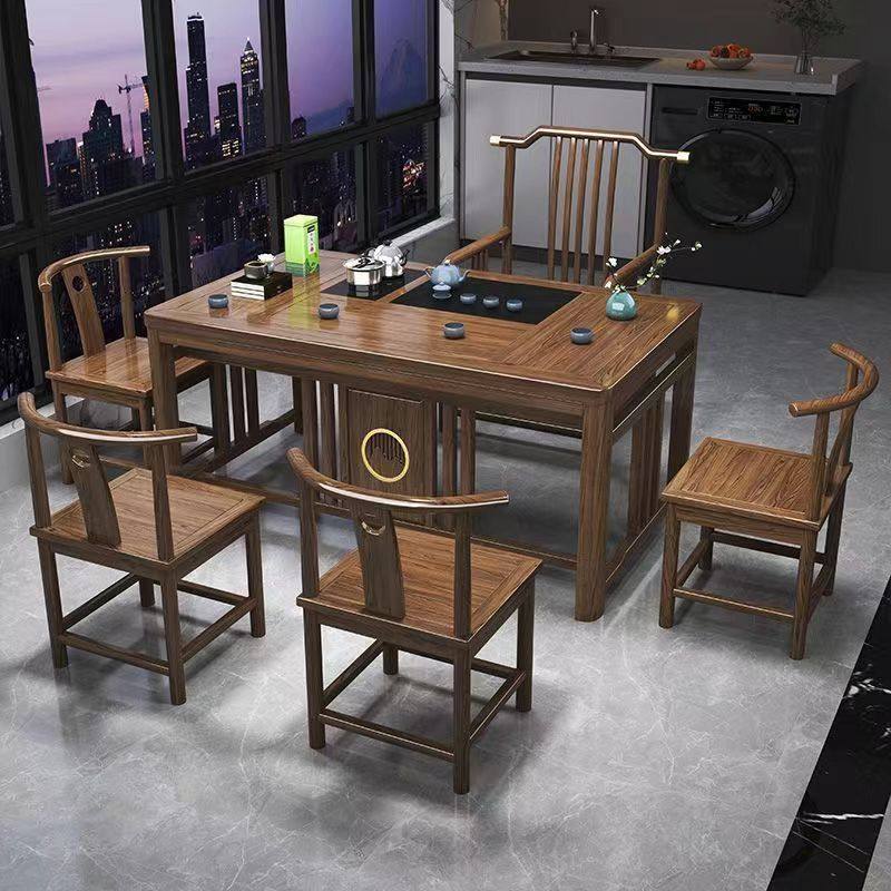 新中式茶桌一体一整套简约现代家用阳台办公室接待泡茶桌实木茶台