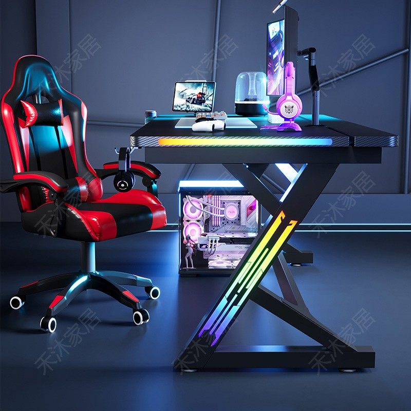 禾沐S3por碳纤维桌面电脑电竞桌RGB灯光游戏桌双人台式电脑桌推荐,住宅家具,电脑桌,淘宝优惠券,粉丝福利购,淘宝优惠卷