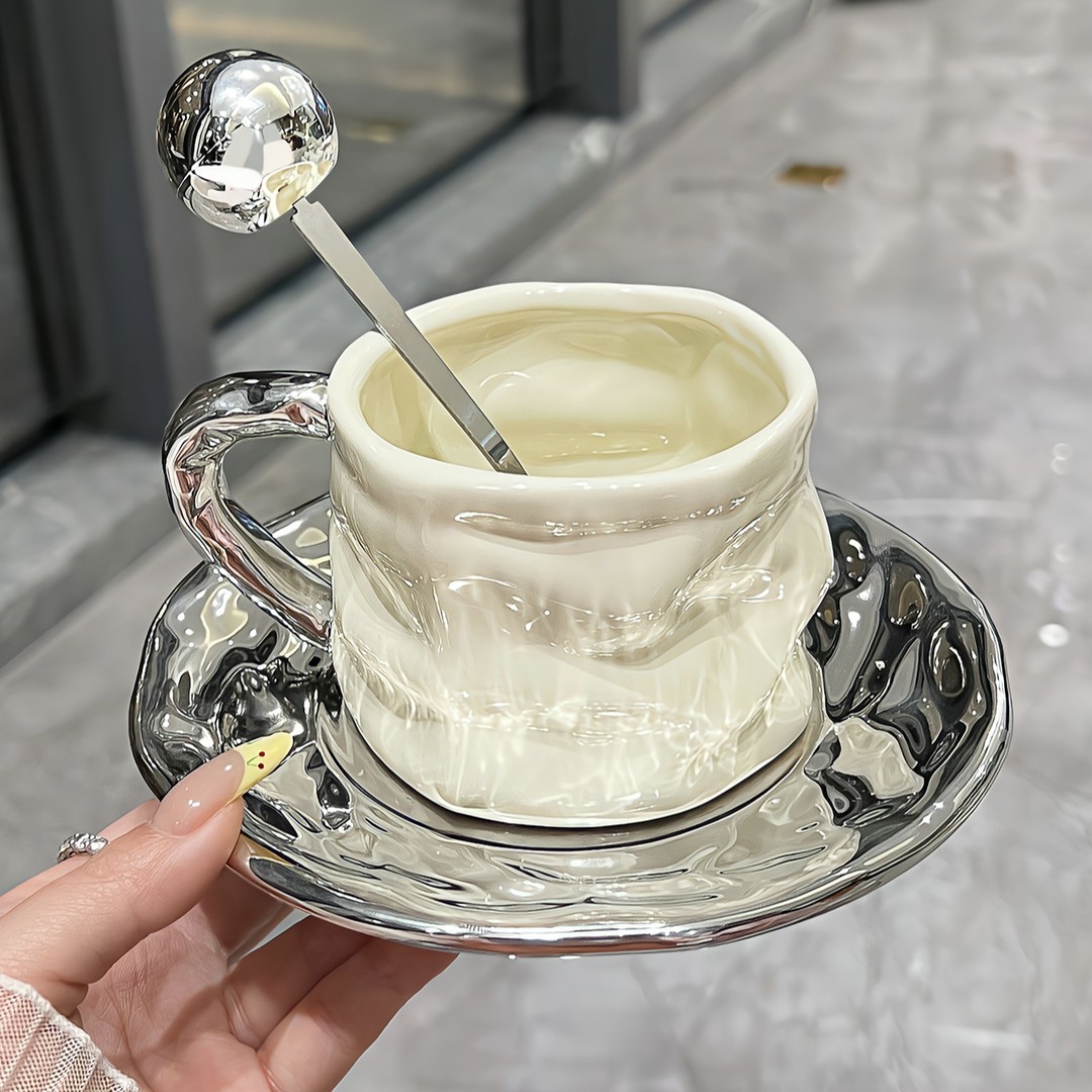 高颜值轻奢咖啡杯高档精致女生家用欧式下午茶茶具杯碟套装高级感