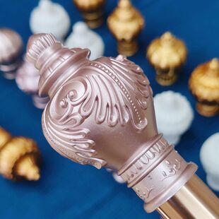 金白色装饰头通用堵头罗马杆头帽艺术封口老式窗帘辅料件
