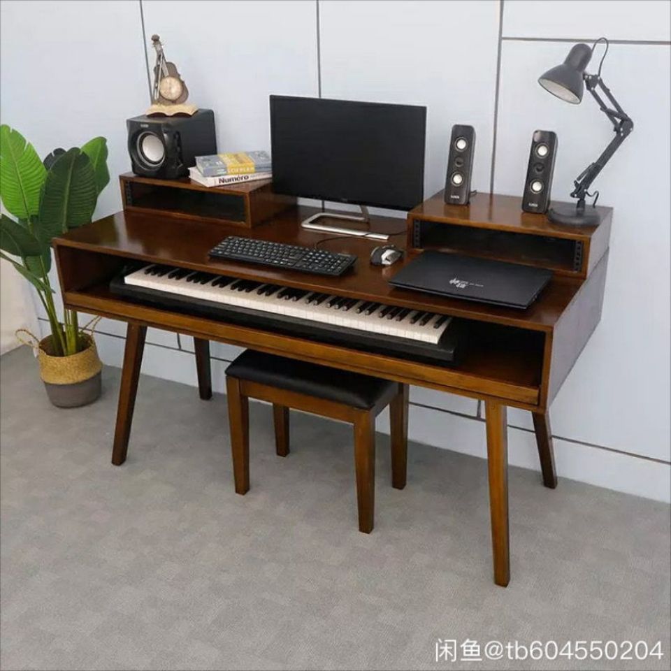 实木琴桌电钢琴桌子录音棚工作台音乐工作桌编曲工作台