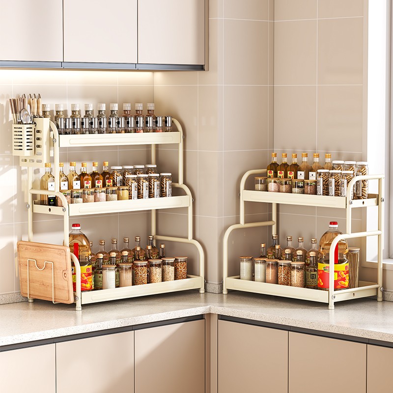 居厨厨调料置物架厨房台面多功能油盐酱醋调味瓶分层储物收纳架子