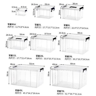 Storage box plastic box transparent dormitory organize boxe