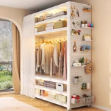 Полка для гардероба в аренду, многослойный простой гардероб для спальни, многофункциональное хранилище, открытая вешалка для одежды, новый стиль 2025 года