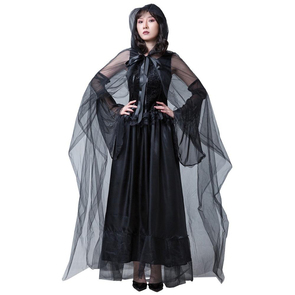 Halloween costume ghost bride witch long dress woman长裙女