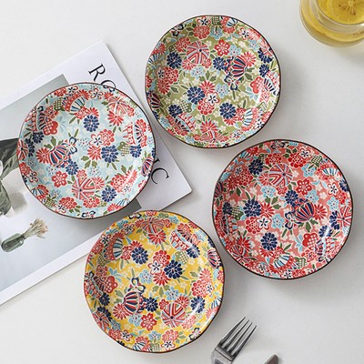 繁花6.25英寸凉菜碟 吐骨碟 釉下彩陶瓷餐具