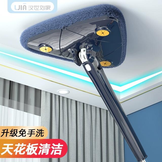2024新款三角拖把清洁神器天花板自动拧水免手洗家用擦墙面擦屋顶