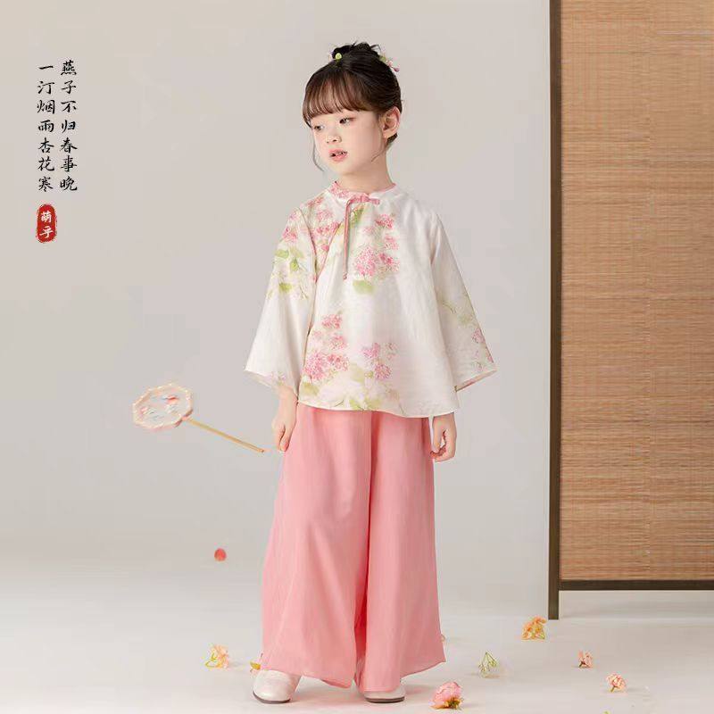 汉服女童2025春秋新款新中式国风套装超仙古风阔腿裤儿童唐装旗袍,童装/婴儿装/亲子装,唐装,淘宝优惠券,粉丝福利购,淘宝优惠卷