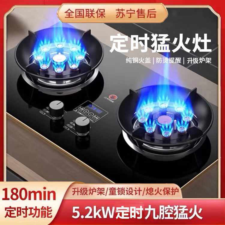 兴旺好太太燃气灶双灶家用天然气灶液化气灶猛火煤气灶大火力炉灶