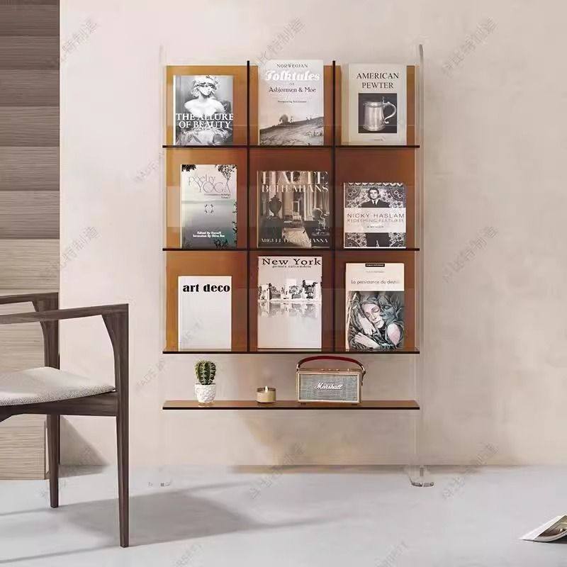 亚克力落地阅读书架客厅置物架简易展示架报刊收纳轻奢杂志架cd架,住宅家具,书报架,淘宝优惠券,粉丝福利购,淘宝优惠卷