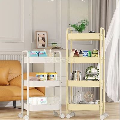 加厚小推车碳钢置物架厨房客厅落地移动卧室多层浴室收纳储物架子