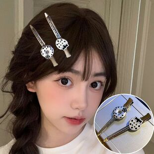 hellokitty卡子银色kt猫无痕刘海夹风发夹感侧边碎发