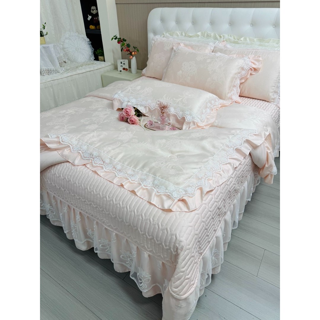 【夏凉被+床盖+枕套*2】夏季床盖冰丝凉感夏凉被四件套可机洗空调