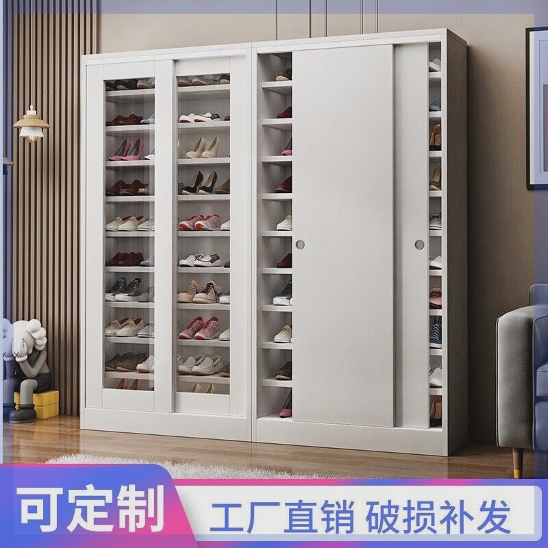 简易实木组装多层家用门口省空间阳台收纳大容量玄关透明推拉鞋柜
