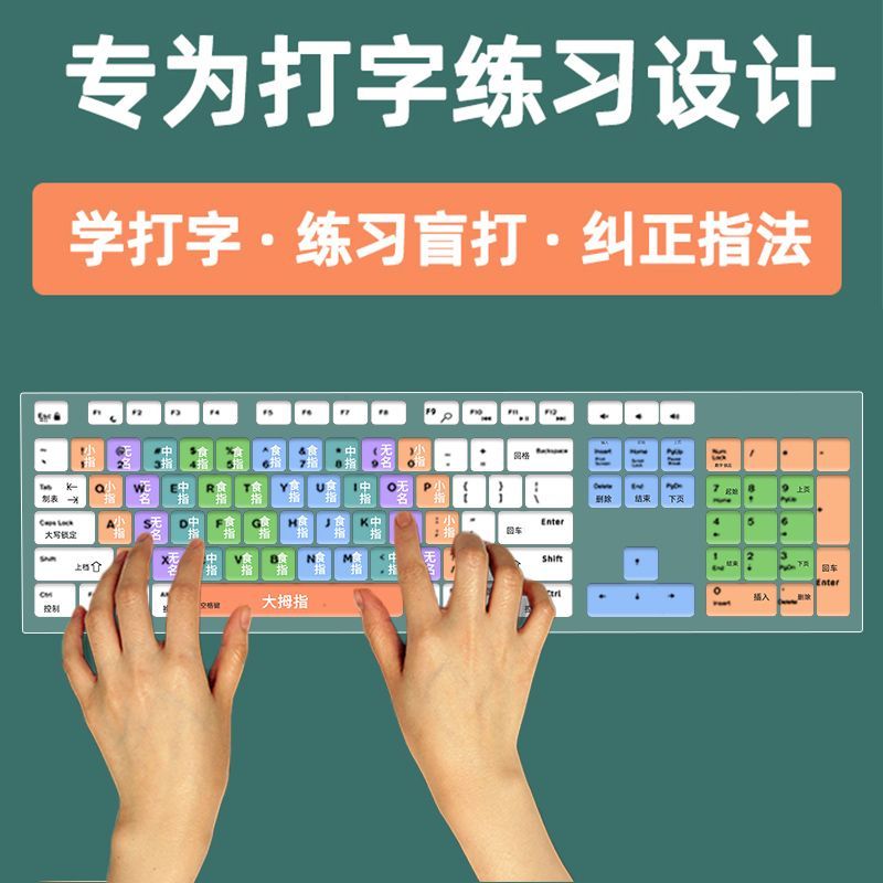 电脑键盘功能图台式指法练习键膜学习打字中文图考试模拟贴纸字